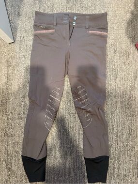 Animo Women's Gray Breeches with Silicone Knee Grip